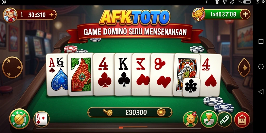 Tangkapan layar utama AFKTOTO menunjukkan gameplay domino yang mendebarkan.