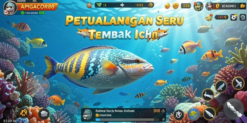 Screenshot gameplay APIGACOR88 menunjukkan momen seru menembak ikan.