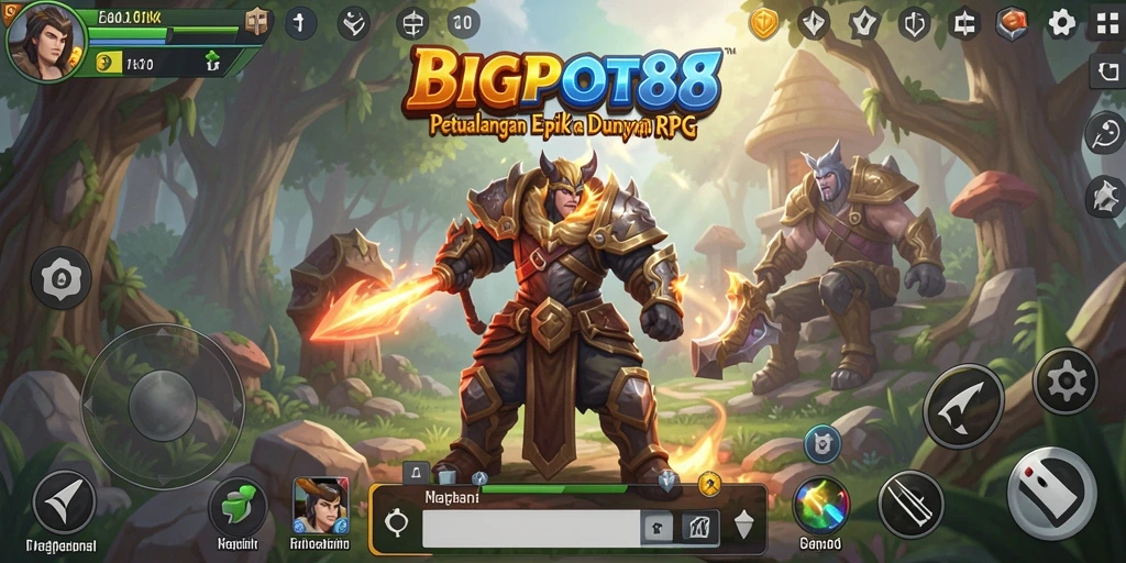 Tampilan aksi mendebarkan dalam gameplay RPG BIGPOT88.