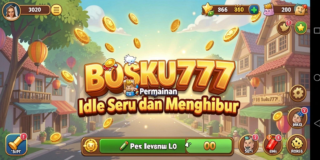 Screenshot utama BOSKU777 menampilkan gameplay Idle yang mengasyikkan.