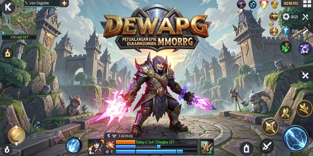 Tampilan gameplay DEWAPG yang menakjubkan dalam dunia MMORPG.