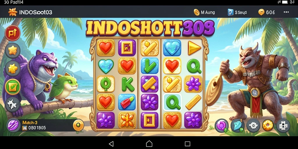 Tampilan menarik dari gameplay INDOSLOT303 di genre Match-3.