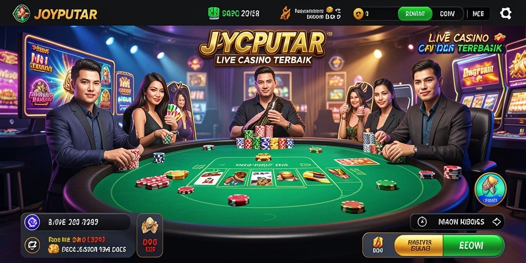 Screenshot JOYPUTAR menunjukkan gameplay Live Casino yang menggembirakan.