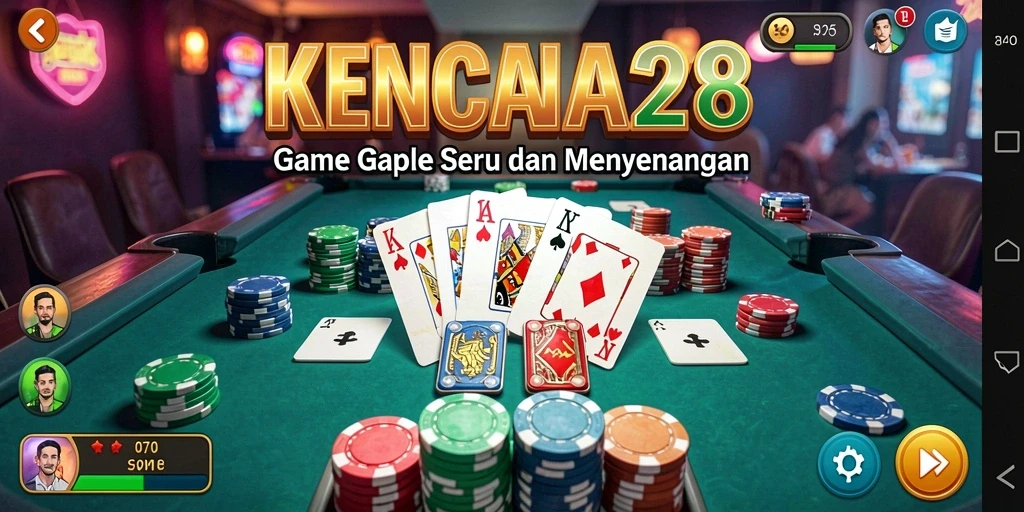 Screenshot utama KENCANA28 menampilkan gameplay Gaple yang seru.