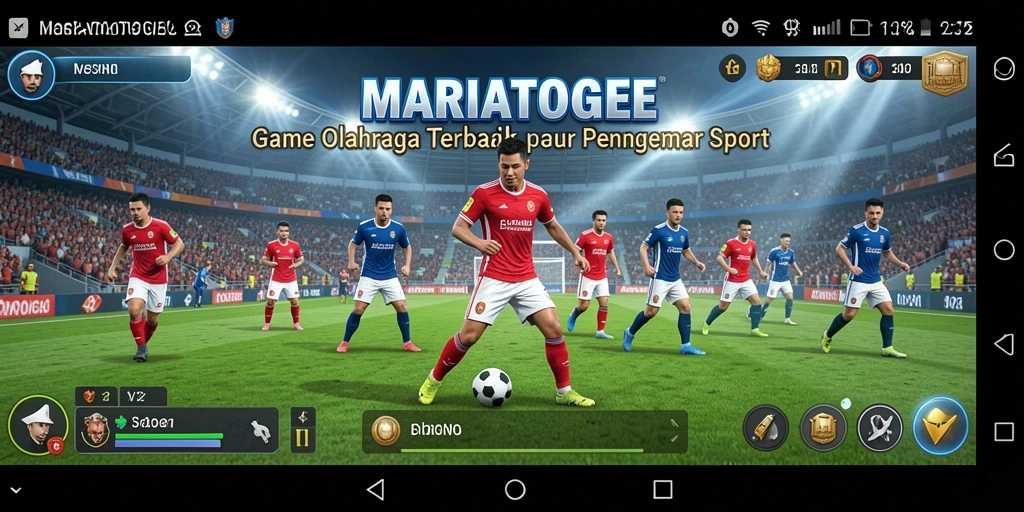Screenshot MARIATOGEL menampilkan serunya permainan olahraga yang mendebarkan.
