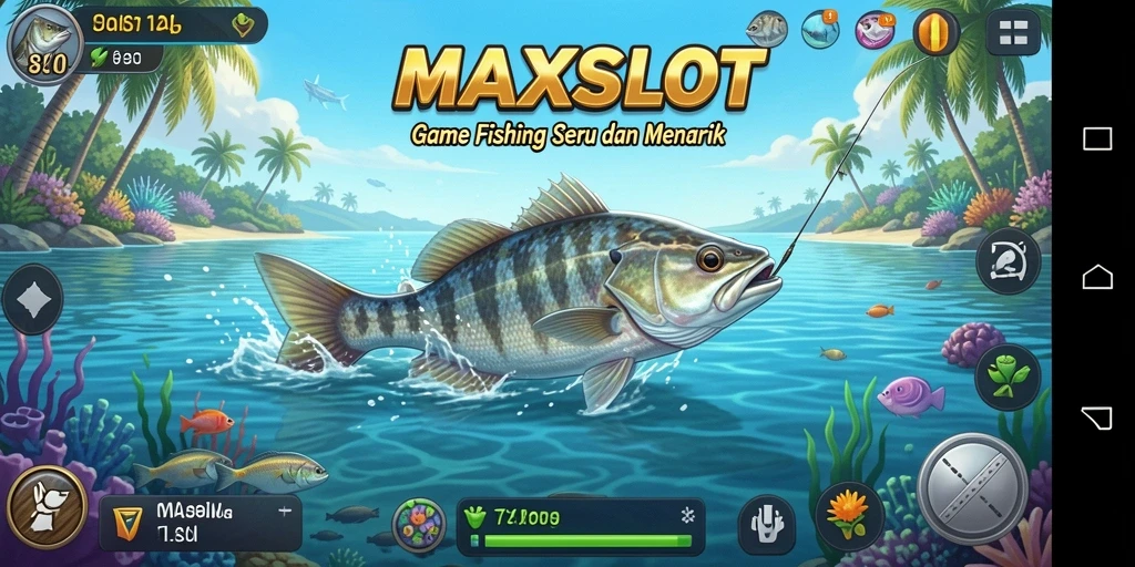 Tampilan gameplay <strong>MAXSLOT</strong> yang memukau saat memancing.