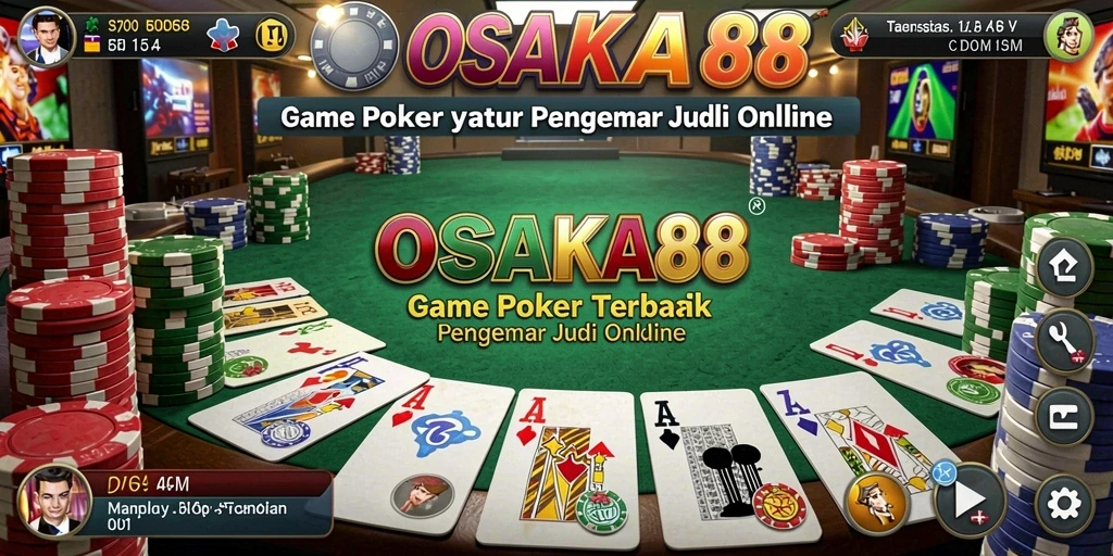 Screenshot utama OSAKA88 menampilkan aksi seru dalam permainan Poker.