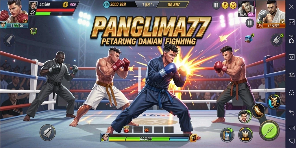 Tampilkan aksi pertarungan seru dalam gameplay PANGLIMA77.