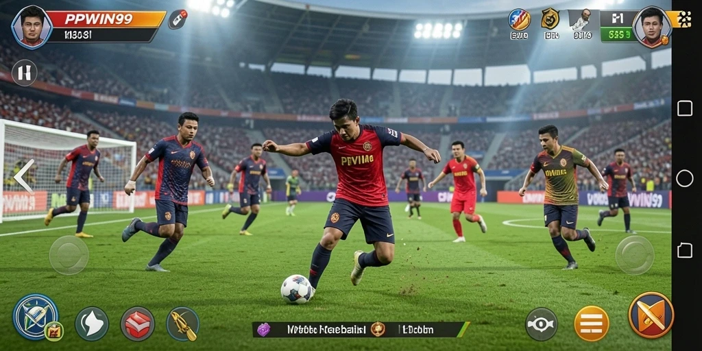 Gameplay seru PPWIN99 dengan grafis sepak bola yang memukau.