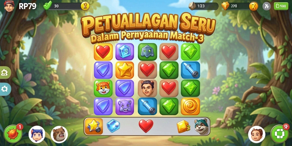 Tampilan gameplay seru dari RP79 saat mencocokkan elemen.
