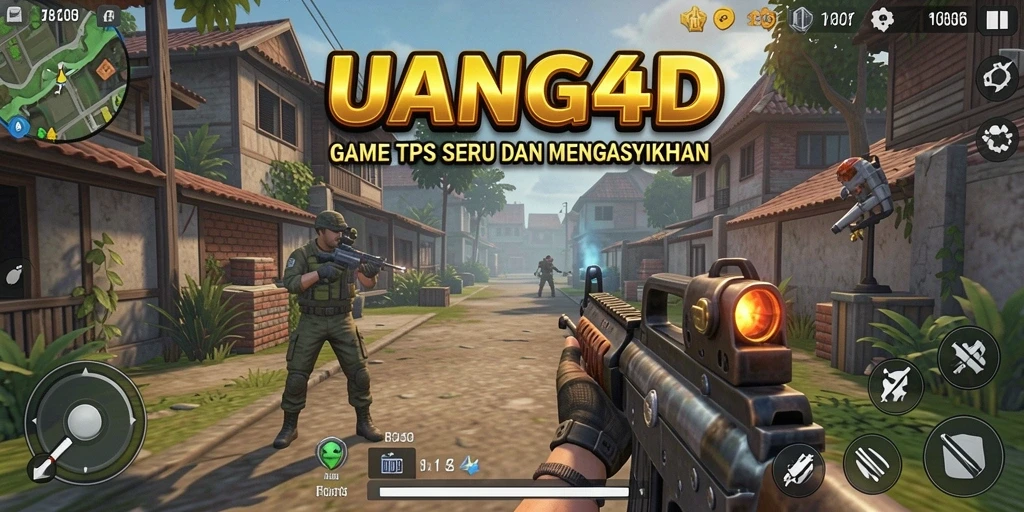 Screenshot gameplay UANG4D yang menunjukkan aksi seru dalam pertempuran TPS.