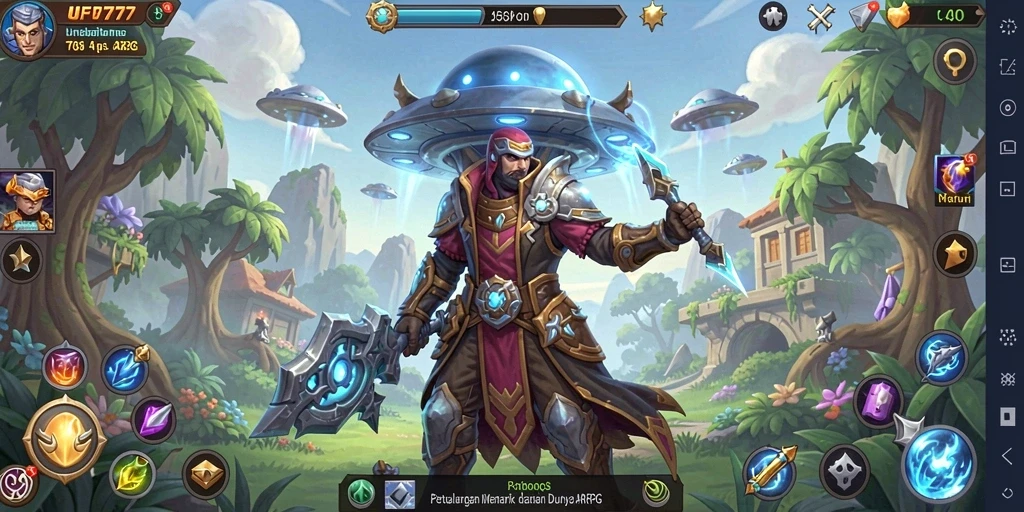 Tampilan gameplay <strong>UFO777</strong> yang seru dan penuh aksi dalam pertempuran ARPG.