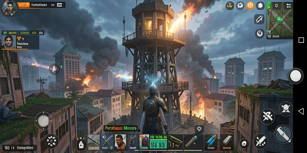 Gameplay W67 yang intens dan strategis dalam Tower Defense.